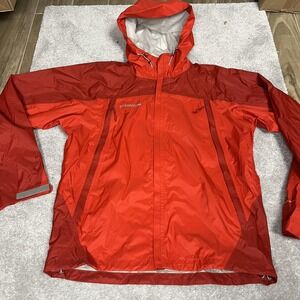 Columbia Jacket Mens Large Red Titanium Omni-Tech Hooded Waterproof‎ Rain Shell